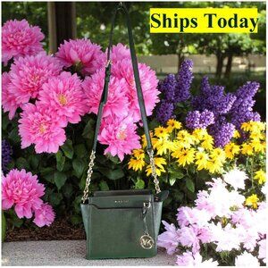 Michael Kors Green Crossbody Purse Shoulder Bag 14624